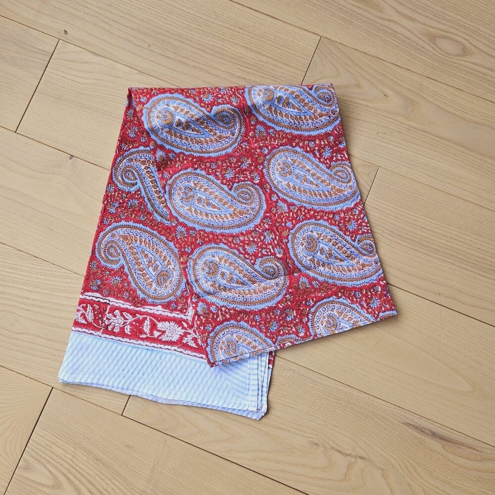 BRAND NEW Beach Wrap Pareo Hand Block Printed Cotton Sarong Long Scarf Cover up.